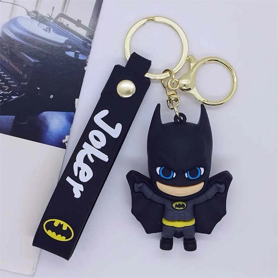 Cheap Cartoon Joker Doll Key Chains Cute Clown Mini 3D Figure PVC