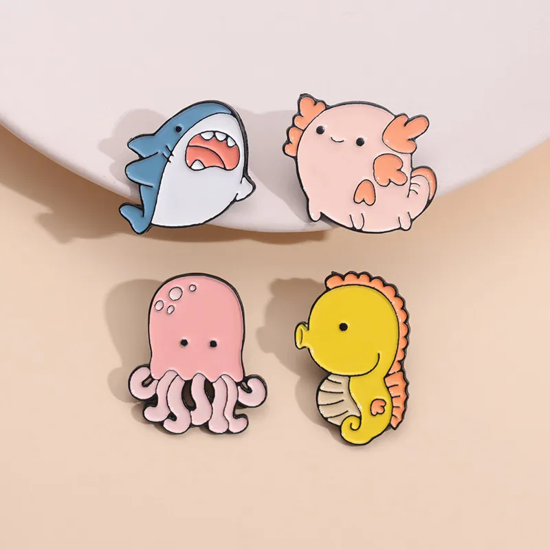 Sea Turtle Octopus Animals Enamel Pins Kids Brooches On Clothes