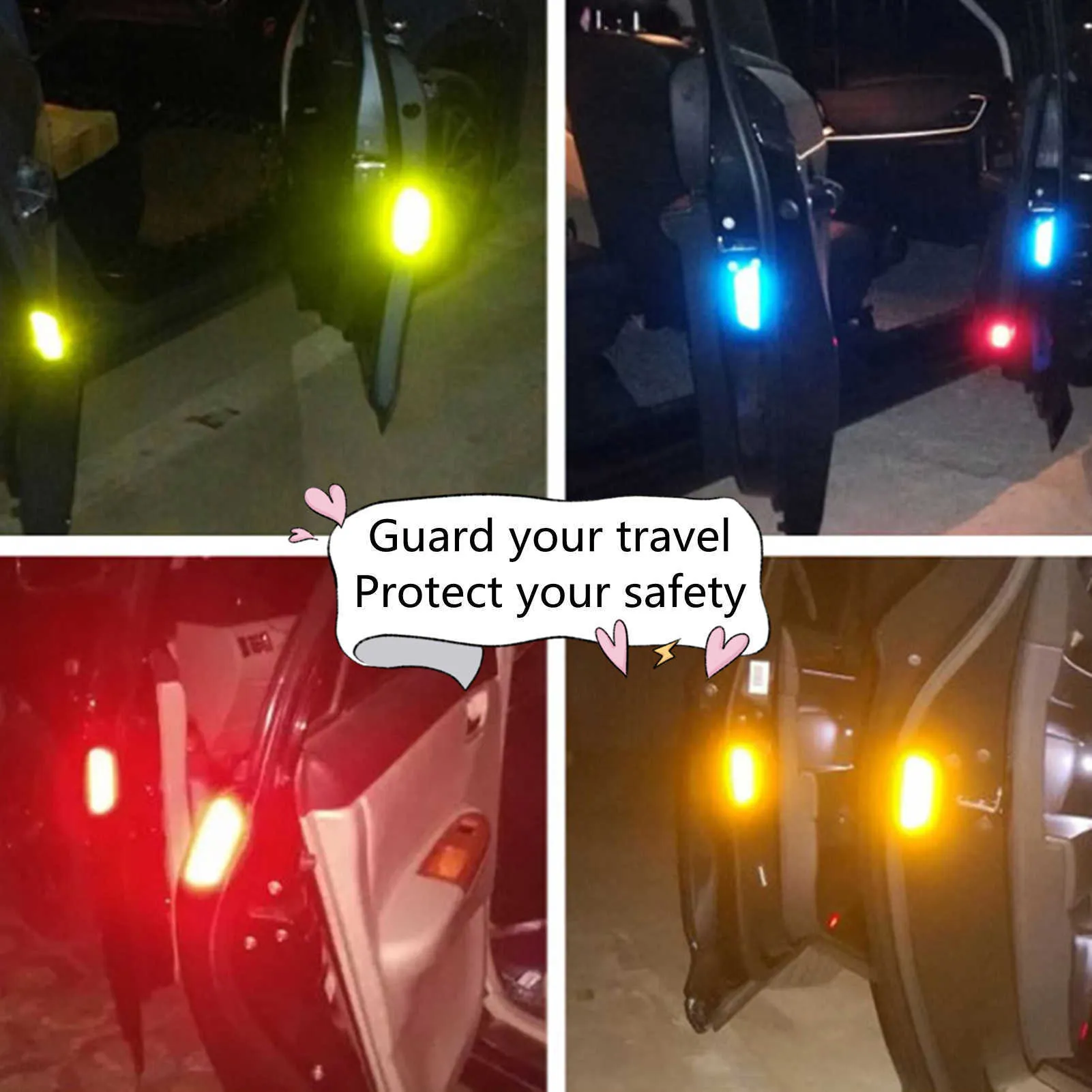 Generic Reflektor Aufkleber Auto Reflektierender Aufkleber Auto Styling  Aufkleber Reflektorband for Auto Rad Tür Warnung Reflektor Aufkleber (Color  : A): : Auto & Motorrad