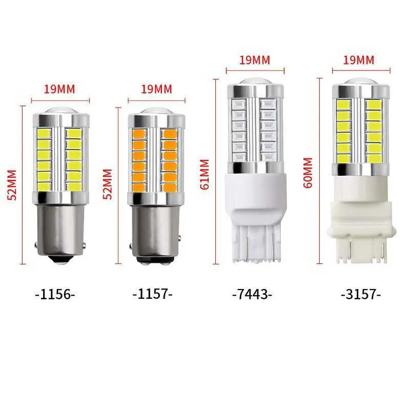 2x Ampoule LED BAY15D P21 5W COB Voiture Feux de Jour Phare de