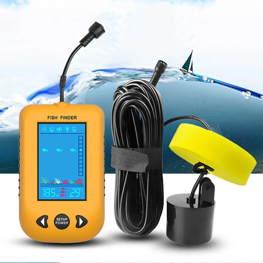 Fish Finder Portable Fish Finder Handheld Wired Fish Depth Finder Kayak  Boat Fishfinder With Sonar Transducer HKD230703 From 43,27 €