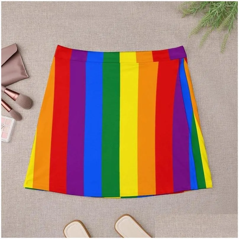 Rainbow Flag Print Rainbow Skirt High Waisted Oversized A Line For Women Gay Pride And Casual Summer Street Fashion From Bestdeals 14.34 DHgate.Com