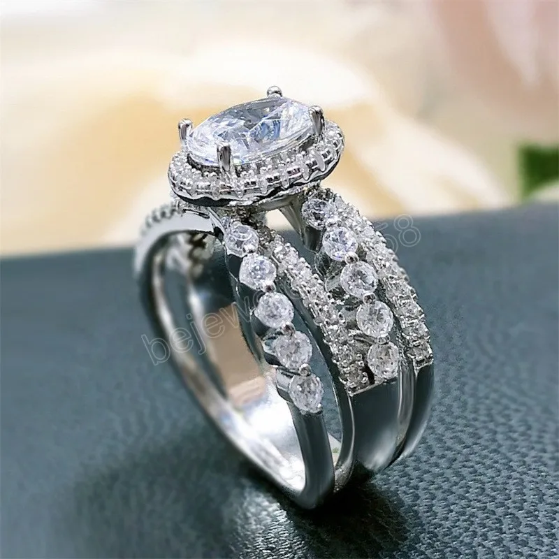 Anillos De Mujer De Dise o Moderno Con Zirconia C bica Ovalada