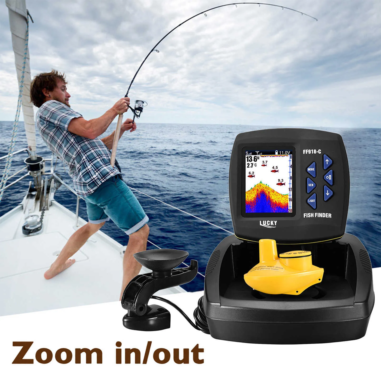 Portable Wireless Sonar Depth Finder With Sonar Sensor, Depth Finder, And  Wired Transducer For Boat, Kayak, Fishing HKD230703 From Furniturey, $82.82