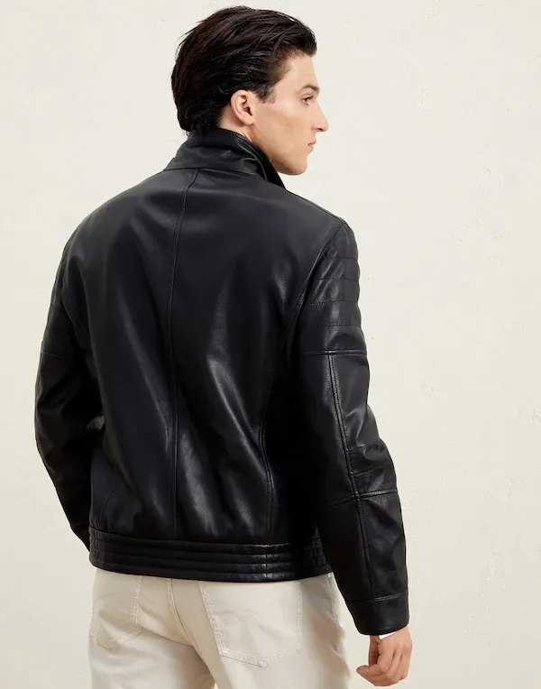 Mens summer cheap leather jacket