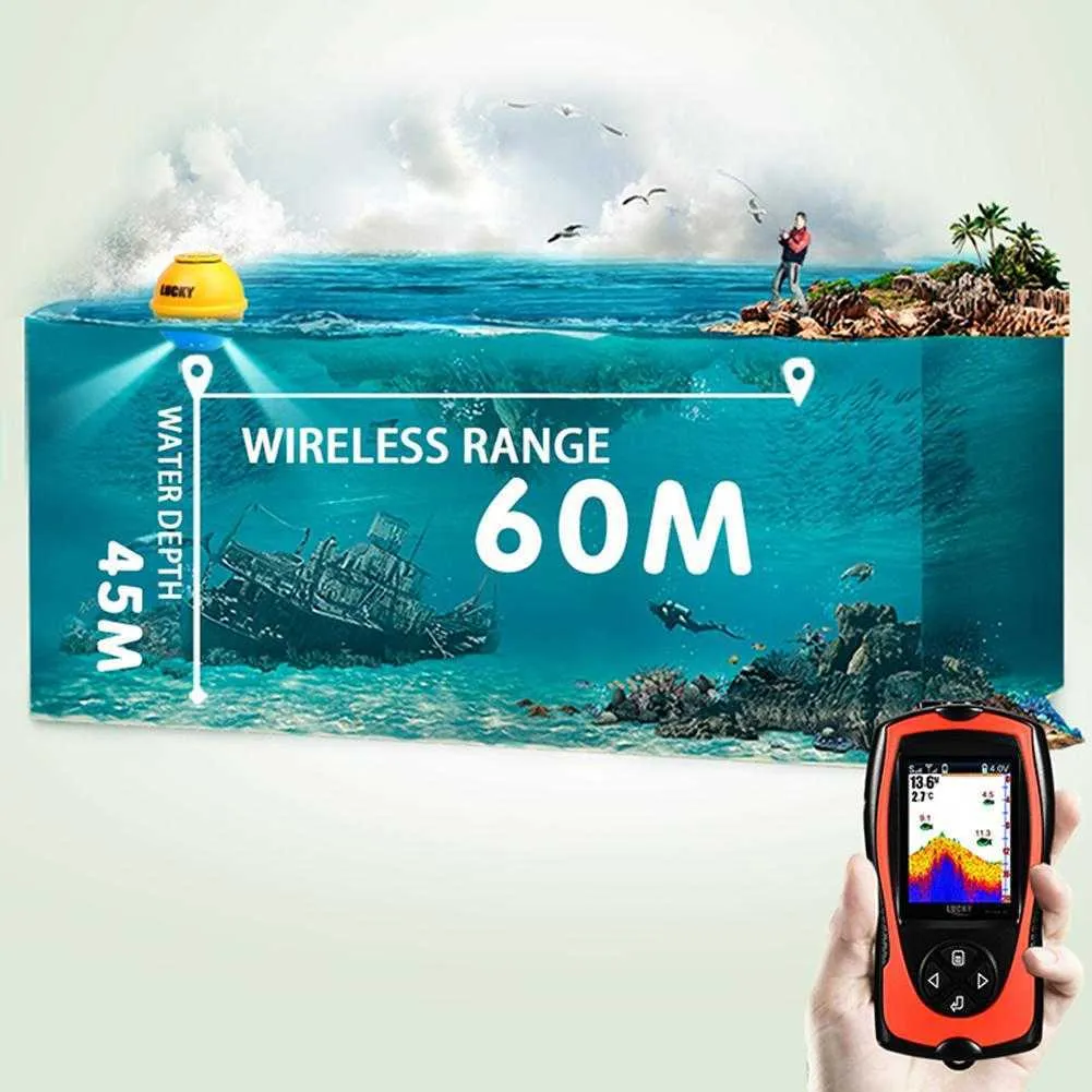 Wireless HD LCD Portable Sonar Fish Finder With 45m Depth, Sonar Sensor,  Echo Sounder Portable Water Detector For Fishing HKD230703 From Fadacai06,  $60.08