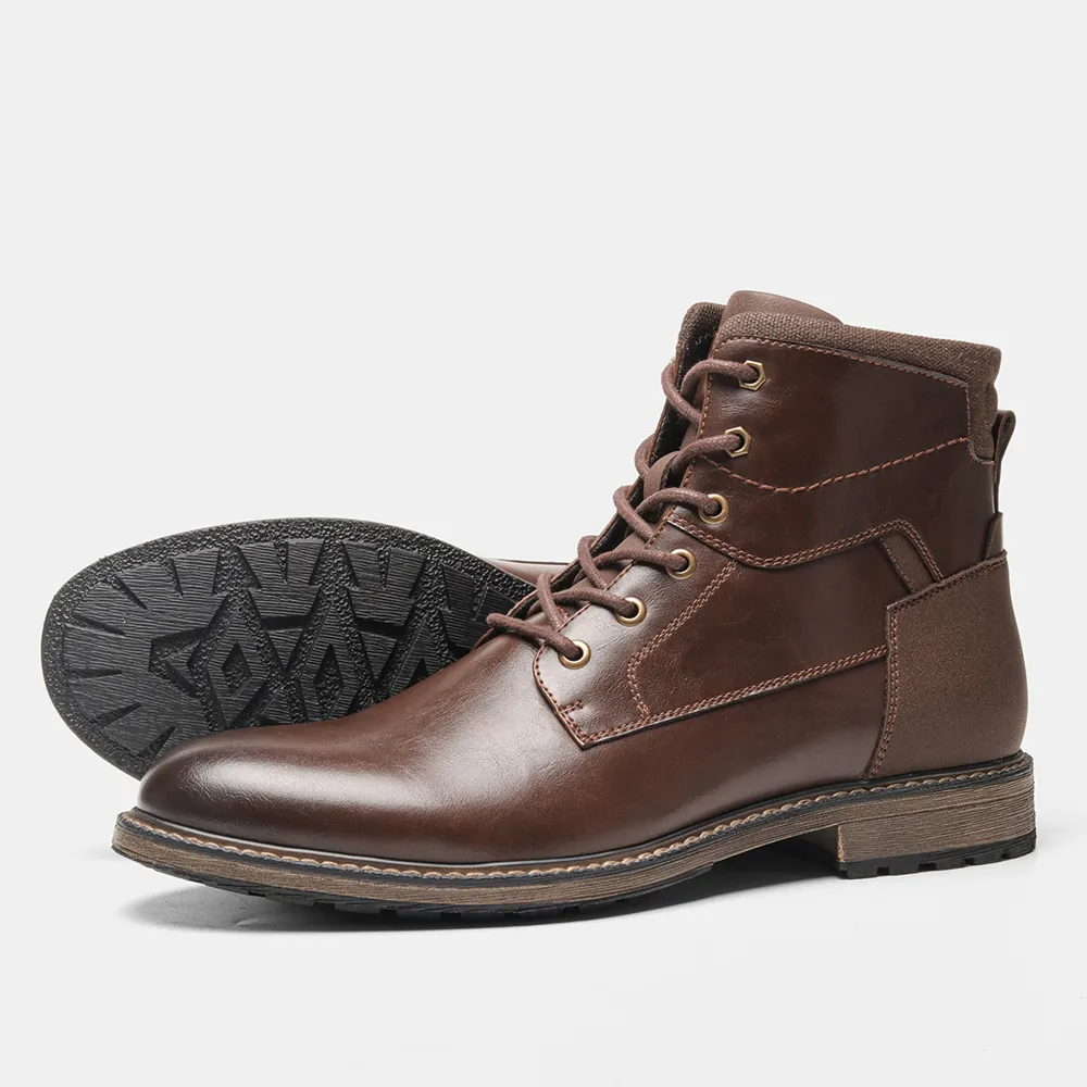 Diablo III 【並行輸入品】 DHgate.com:Mens Genuine Leather Ankle Boots with Fur Lining