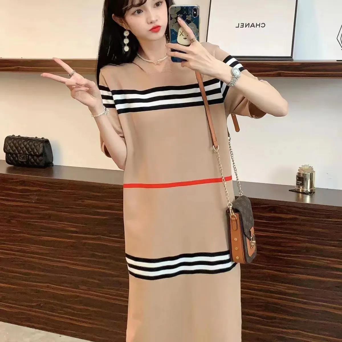 Women s Knitted Dresses 2024 Sleeveless Plaid Skirts Sweet Knitting Vest One Piece Skirts Size S XL