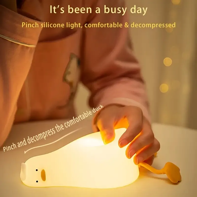 Veilleuse Led, Veilleuse Canard En Silicone Avec Minuterie