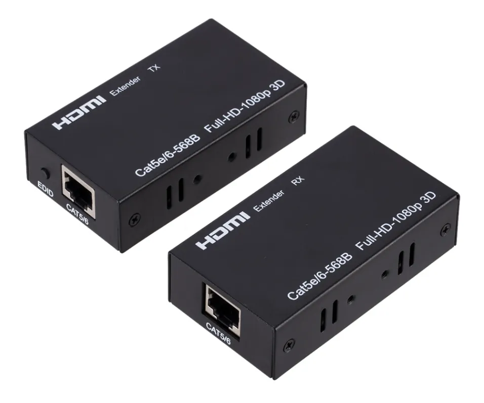 RJ45 Cable Extender: 60M HDMI Network Extender Over CAT5e/CAT6, 1080P ...