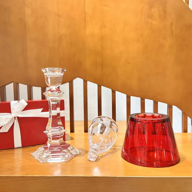 Luxurious Crystal Red Glass Candle Holder For Home Luxurious Crystal Red Glass Candle Holder For Home