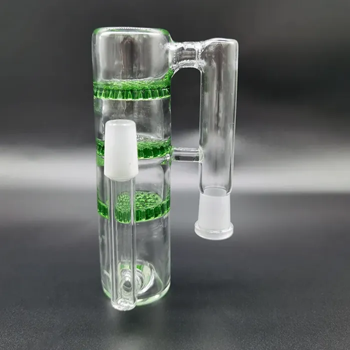 14mm 90-Degree Ash Catcher - Thick Pyrex Glass Bubbler Attachment For Water Pipes & Bongs