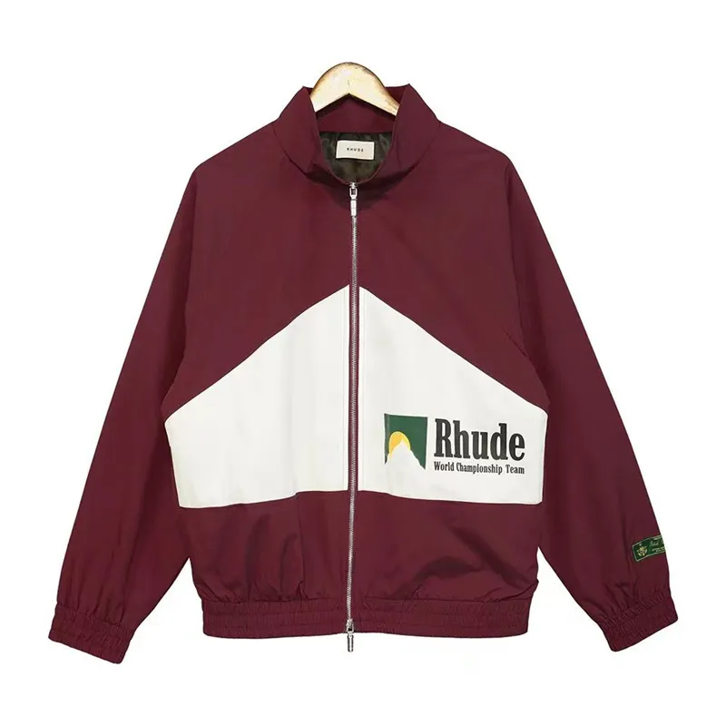 rhude jacket men designer jacket coat stand up collar zipper letter matching shorts pilot jacket men casual top versatile loose fitting desginer men coats spring