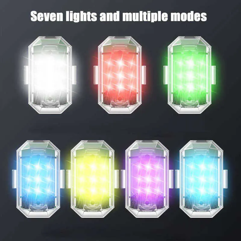 Pack De 2 Luces LED De Flash Con Control Remoto Para Coches Y Drones – 7 Colores De Alto Brillo, Carga USB, Luces Anticolisión Para Mayor Seguridad En Vuelos Nocturnos