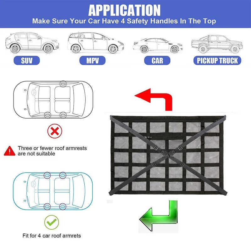 MVKV Autodach Gepäcknetz Netze Auto Gepäcknetz für Auto Decke