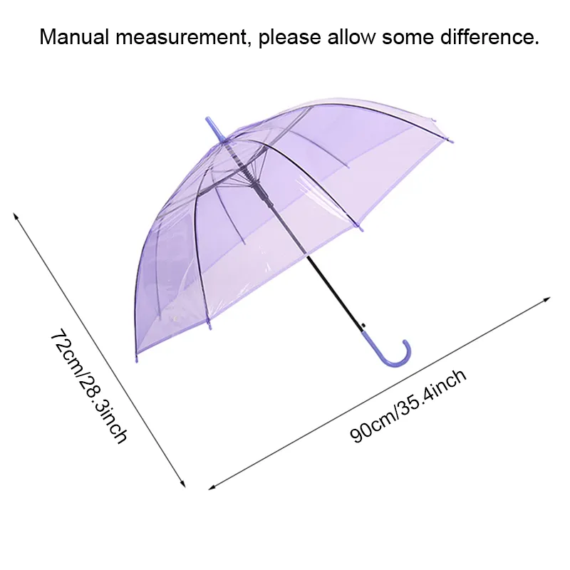 thumbnail image 2 of Clear Bubble Umbrella - Automatic Open Transparent Canopy With Crook Handle For Adults 2 of 13