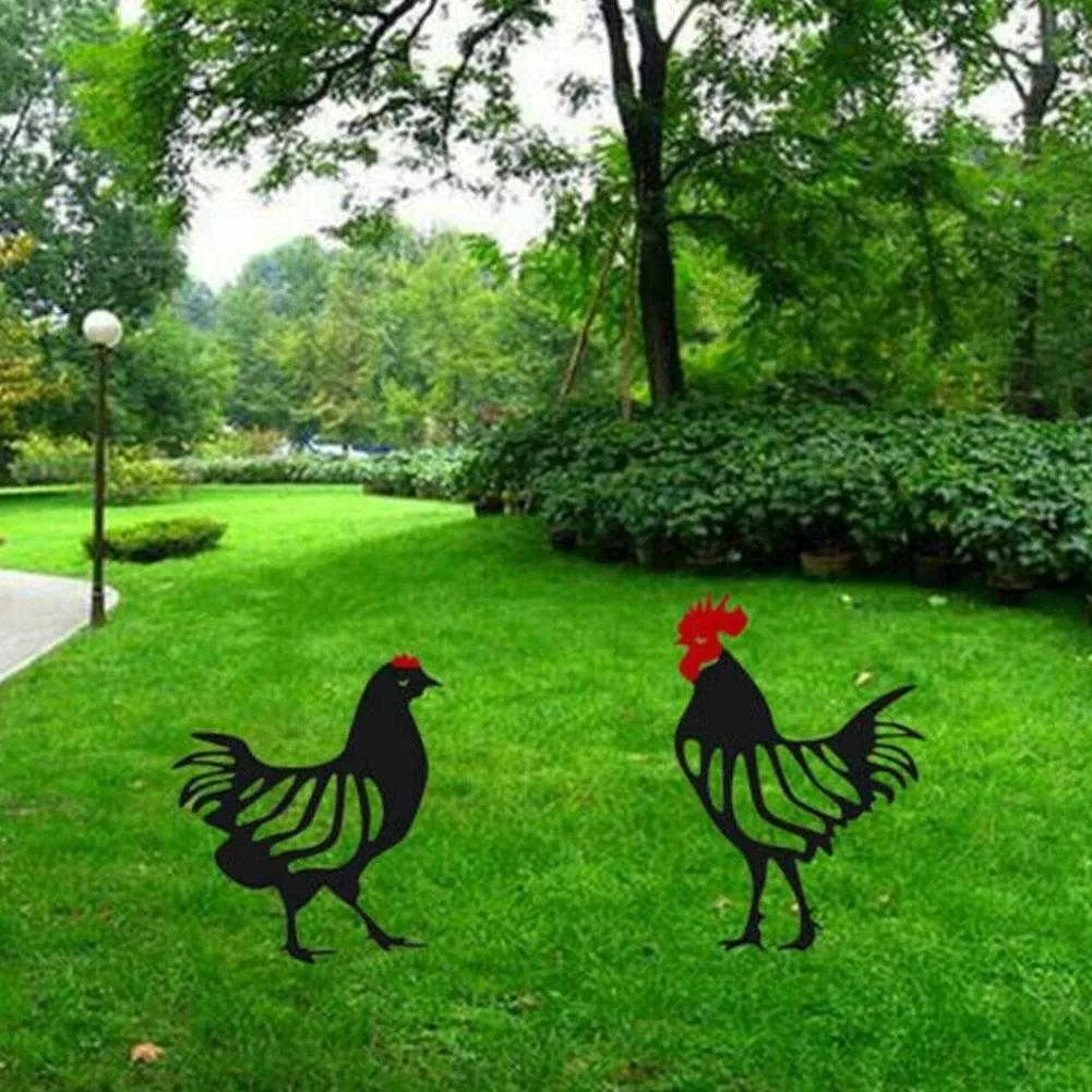 Statue De Poule Décorative En Résine - Décoration De Jardin Ou D'Intérieur - 16.5x12.5x10cm