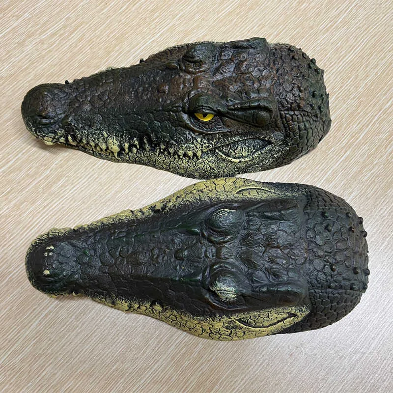 Tête De Crocodile Flottante En Résine - Décoration étang, Piscine, Jardin - Dimensions 80x12,5x12 Cm, Réaliste