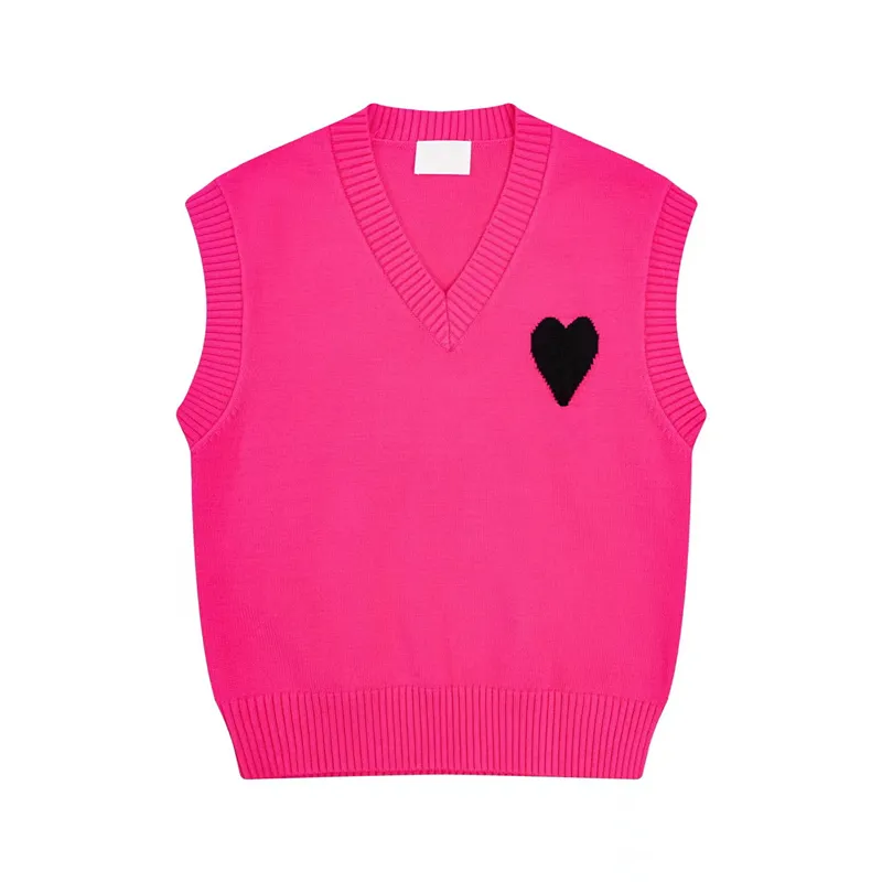 designer sweater tan fashion vest top V neck colorful love letter printing spring autumn college style versatile simple_voghion.com