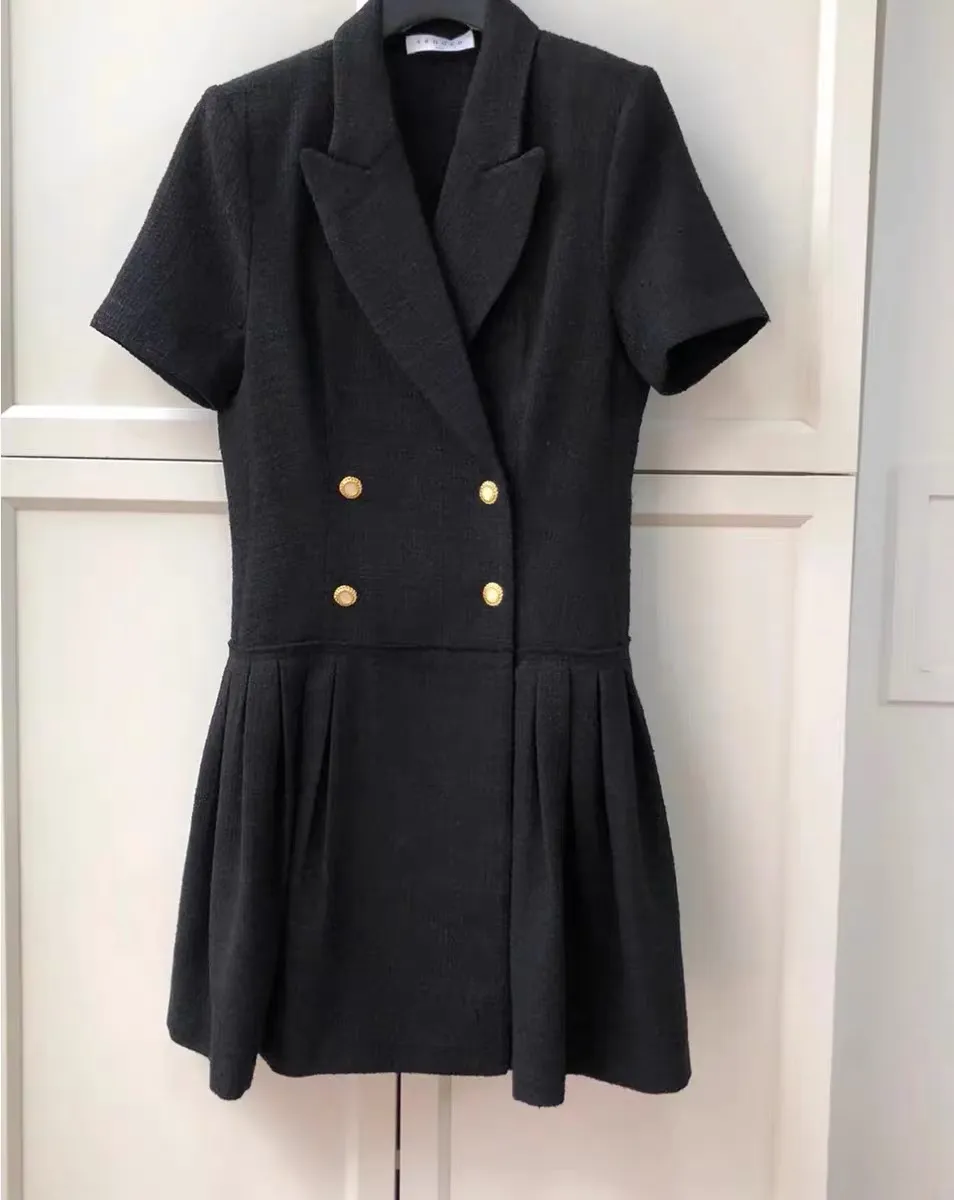 slim fit dress slacks Constance Short Knit Dress Black
