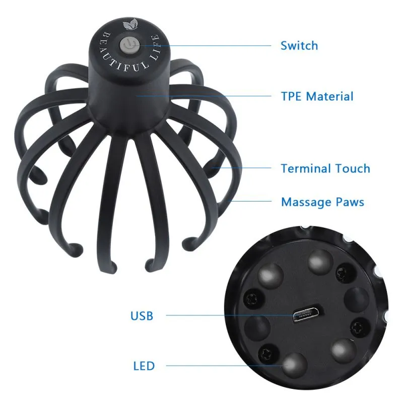 Electric Scalp Massager for Hair Growth & Relaxation - 3-Speed Cordless Head  Massager with Multi-Claw Kneading Vibration - USB Rechargeable from Dhgate  Other Health Appliances
