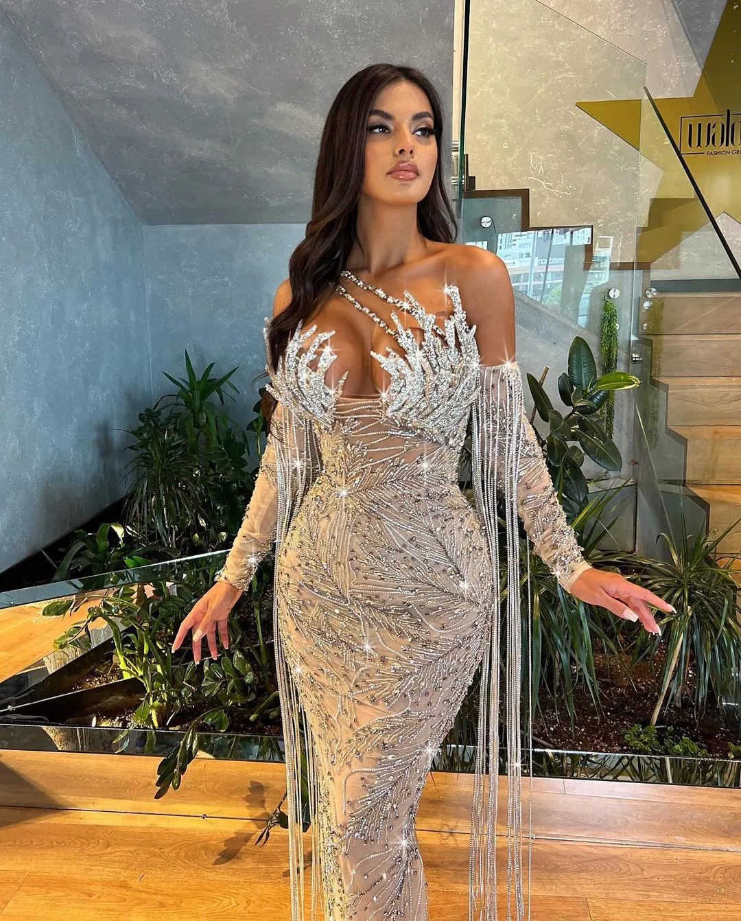 long sparkly dress with sleeves Charming Mermaid Sparkle Sequin Mermaid Slit Prom Dresses Dairy Bridal carpet moments 25 Long-Sleeve Bridesmaid Dresses in