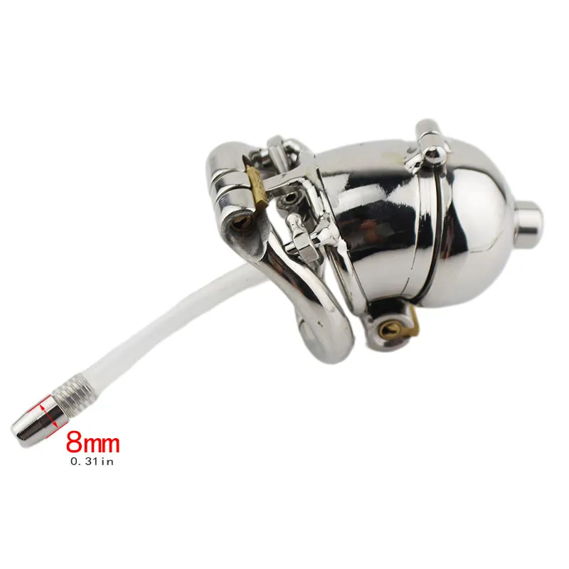 Stainless Steel Male Chastity Device Small Double Rings Lock Male Chastity  Cage