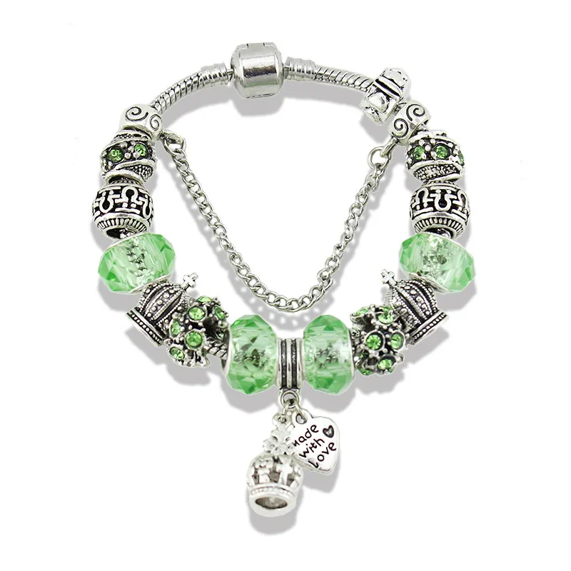 Pink and green pandora charm sale