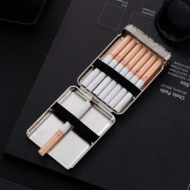 Metal Three Open Clamshell Cigarette Case Can Hold 14... From Belylin,  $11.25
