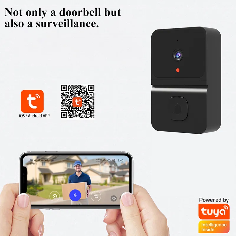 Timbre Inalámbrico WiFi Con 52 Melodías - Receptor De Enchufe, 433 MHz, Resistente A La Intemperie, Para Interior Y Exterior