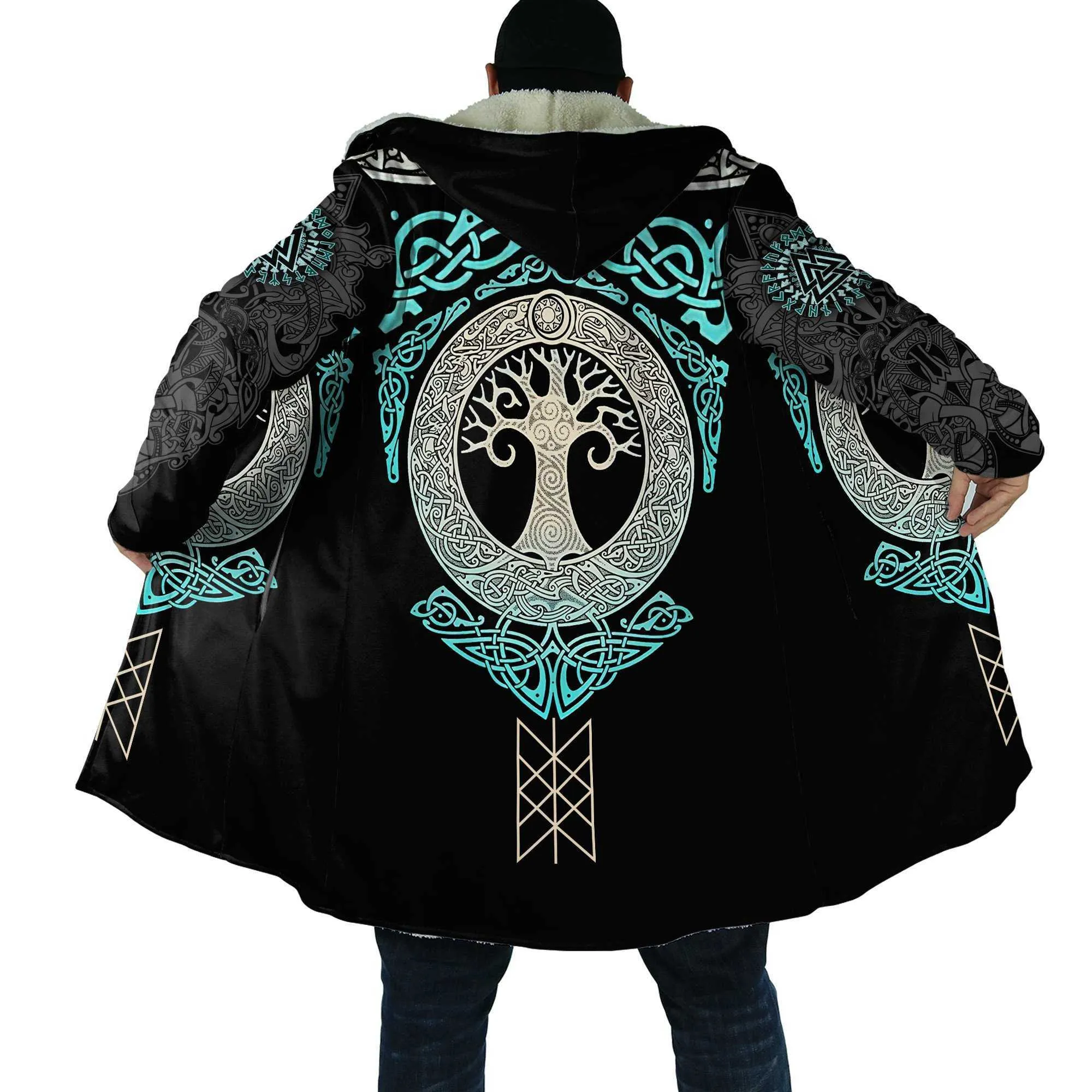 Mens winter deals cloak with hood