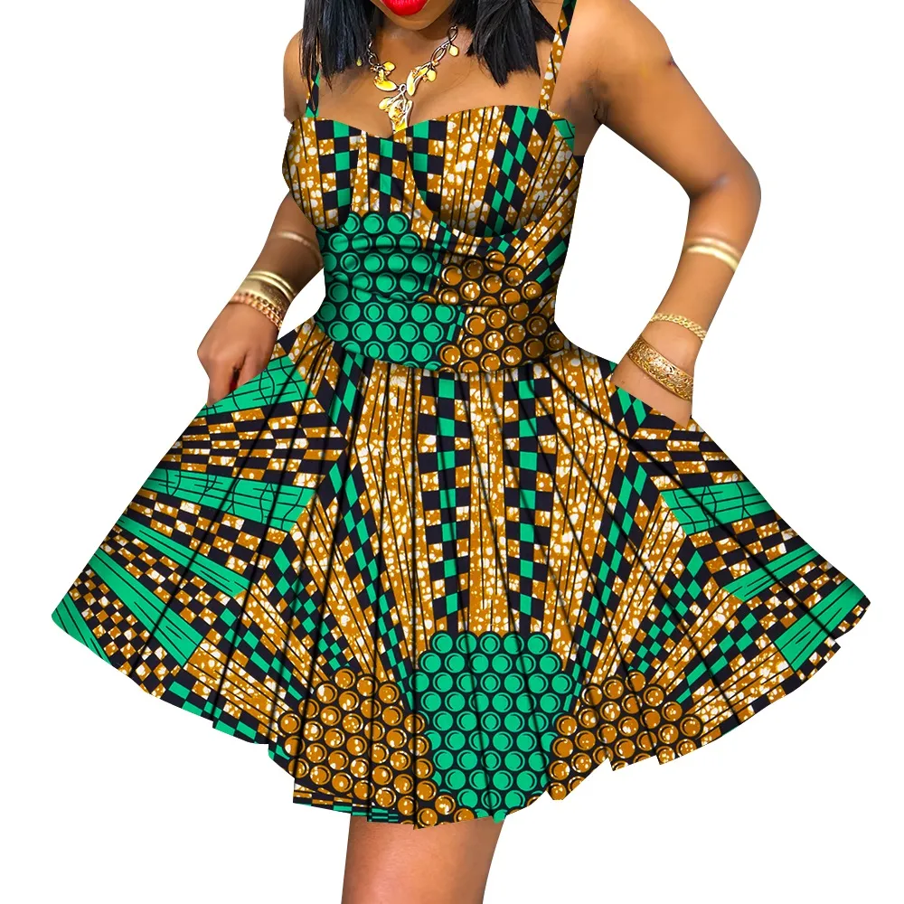 fitted lace wedding dress Red African Ankara Fit & Flare Midi Party Dress Style For Ladies –  Africanclothinghub main image 1