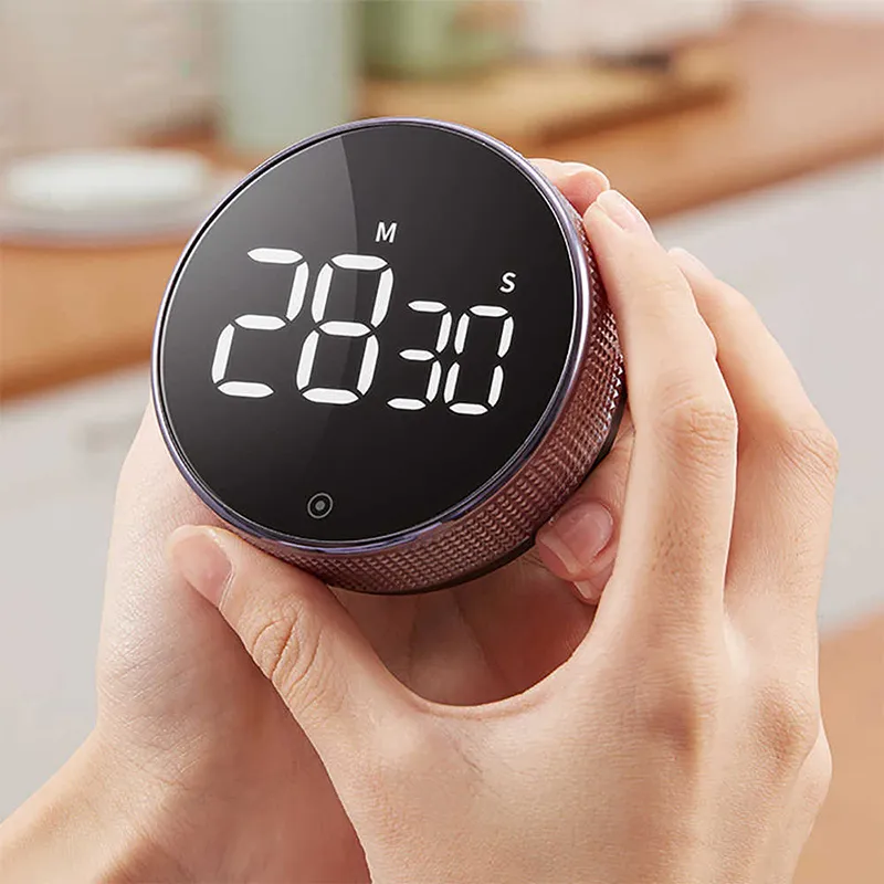 Timer da cucina meccanico con magnete - nero