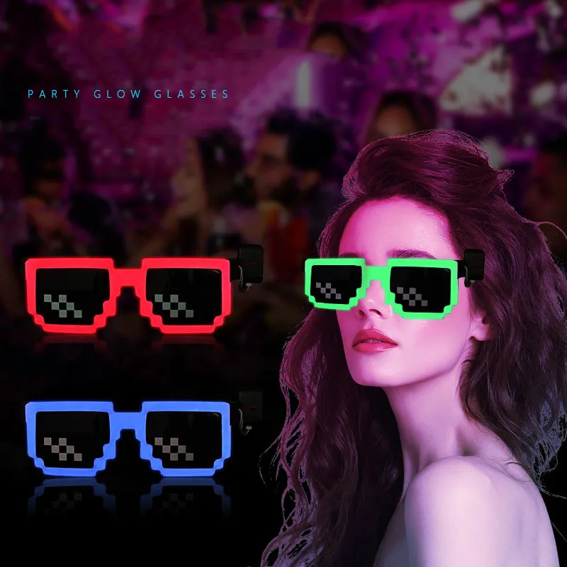 LED Light Up Glasses, Glow in the Dark Neon Sunglasses for Rave Party  Halloween