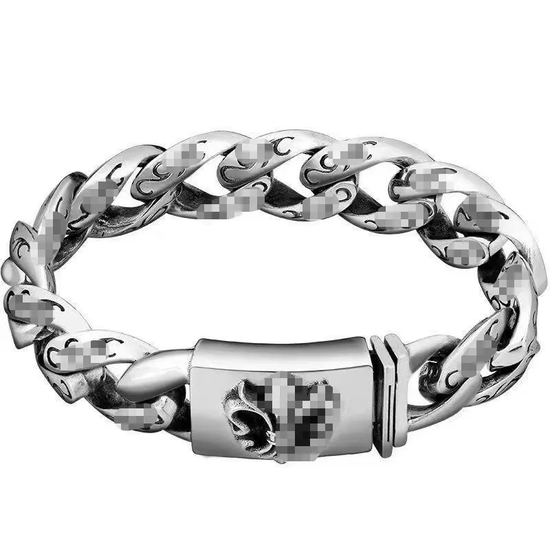 Retro Cross Chain Bracelet: Thai Silver Dice, Classic Punk