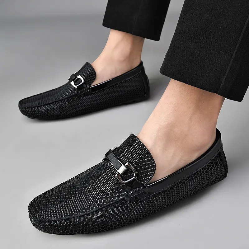 Mocassins Pantoufles Pour Hommes - Confort Mémoire De Forme, Semelle Caoutchouc, Style Sans Lacets