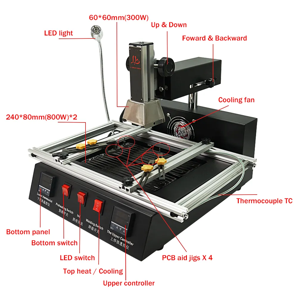 Rework System Wholesale M770 2 Zone Infrared BGA Smd Rework Machine With Direct Heat ...