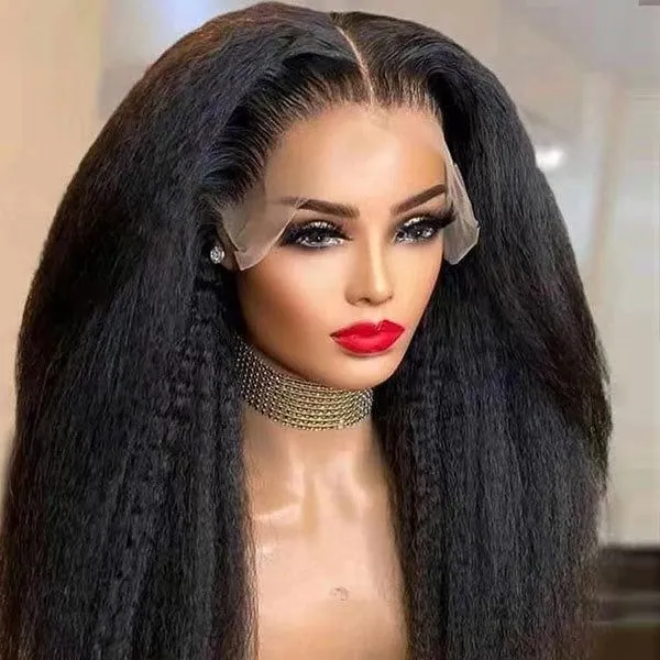 Perruque Cheveux Humains Brésiliens – Kinky Straight, 18 Pouces, Noire, Avec Baby Hair, Neuf Avec étiquettes