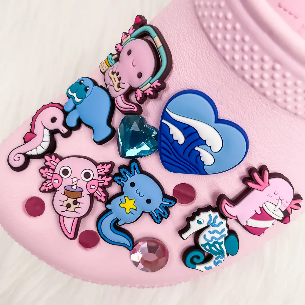 Custom Salamanders And Marine Animals Shoe Charms Wholesale PVC Buckles