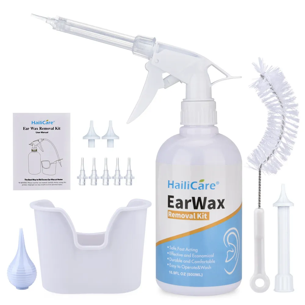 Kit de lavage d'irrigation d'oreille Outil de nettoyage de cire d'oreille  Ensemble de nettoyage d'oreille Nettoyage d'oreille avec ampoule / seringue  / brosse pour adultes Enfant