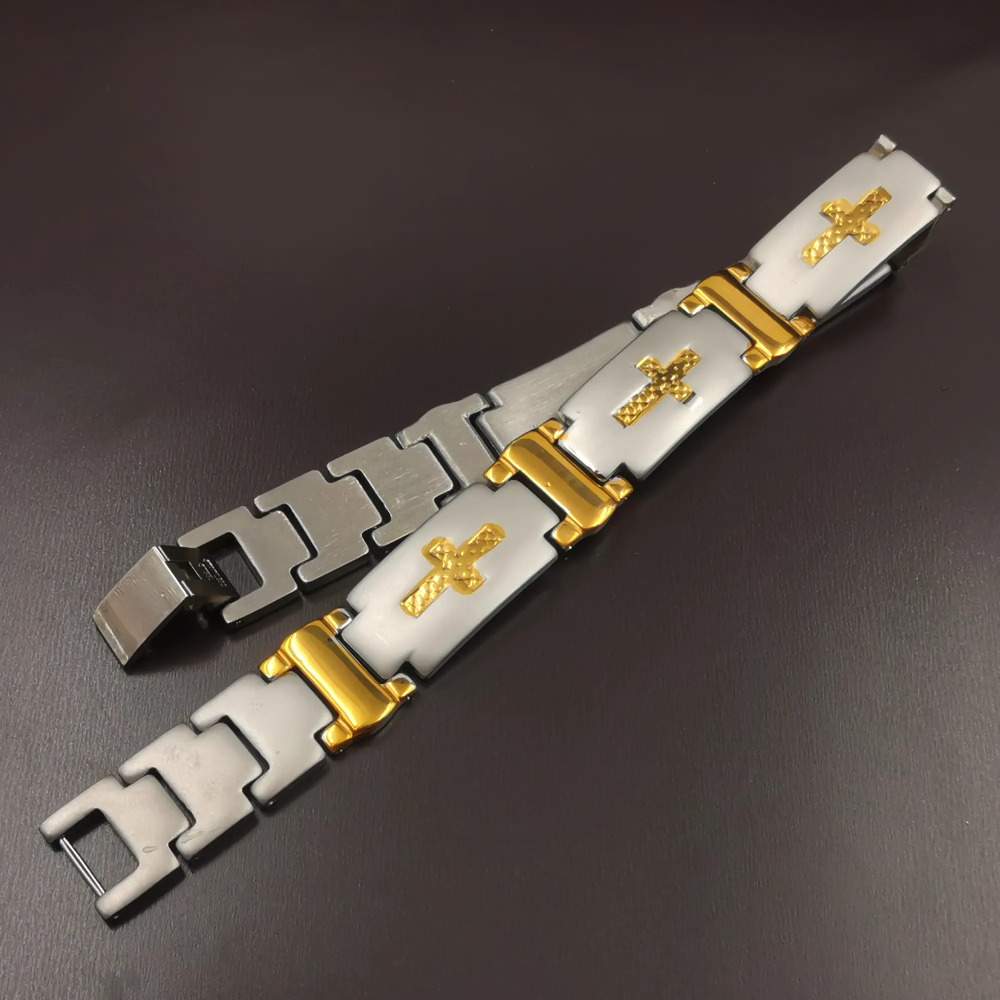 Men's 316L Stainless Steel Link Chain Bracelet – 8.66 Inch, 54g – Silver Or Gold/Silver Two-Tone