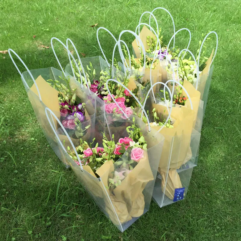 Boîte D'emballage De Fleurs Créatives, 4 Pièces, Boîte De Fleurs De Roses Artificielles, Emballage Cadeau, Sac En Papier De Rangement, Fournitures De