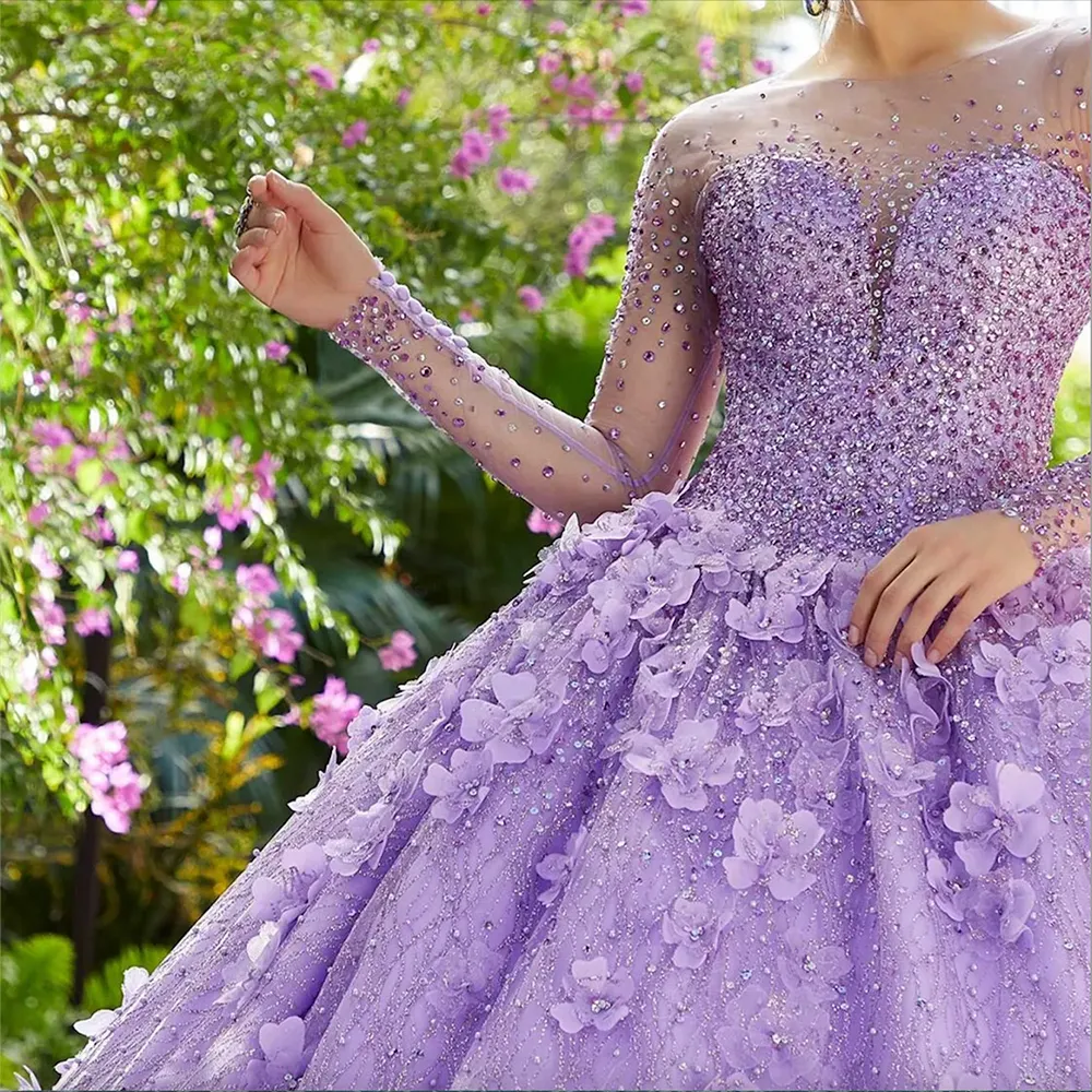 Kids Lavender Rainbow Shimmer Panel Gown Online | Buy Designer Party Wear  Gowns Online – www.liandli.in