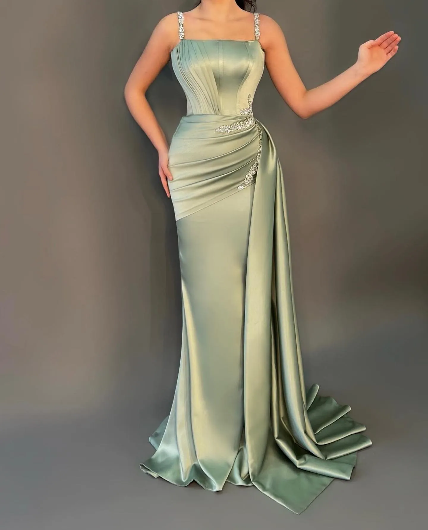 vintage beaded prom dress Breathtaking Blue Beaded Formal Gown GLGL3695 main image 1