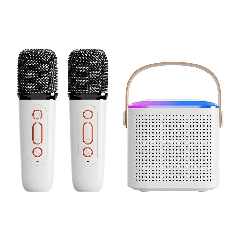 Colorful LED Mini Portable Microphone And Speaker Karaoke Machine