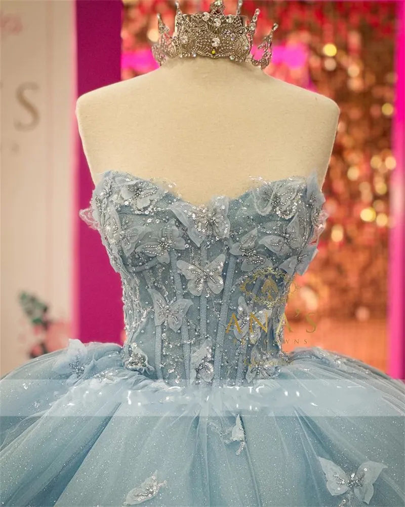 sachin and babi light blue dress Cinderella Prom Dresses
