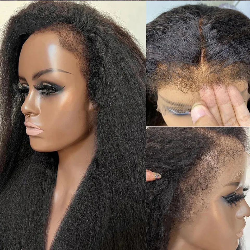 Yaki Straight Wig 360 Peruvian Full Lace Kinky Straight Lace  display picture 2
