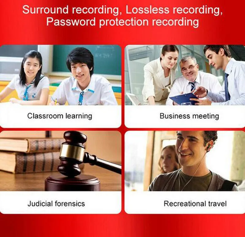 Professional 32GB Digital Voice Recorder Multifunctional Mini Audio Recording Pen Flash Drive Disk Pen MP3 Player USB Dictaphone Device For Meeting Class