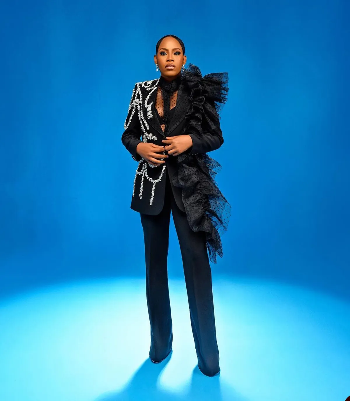 Black Pants Suit Ladies: Designer Crystal Beading... From Missbeautydress,  $135.01 | DHgate.Com
