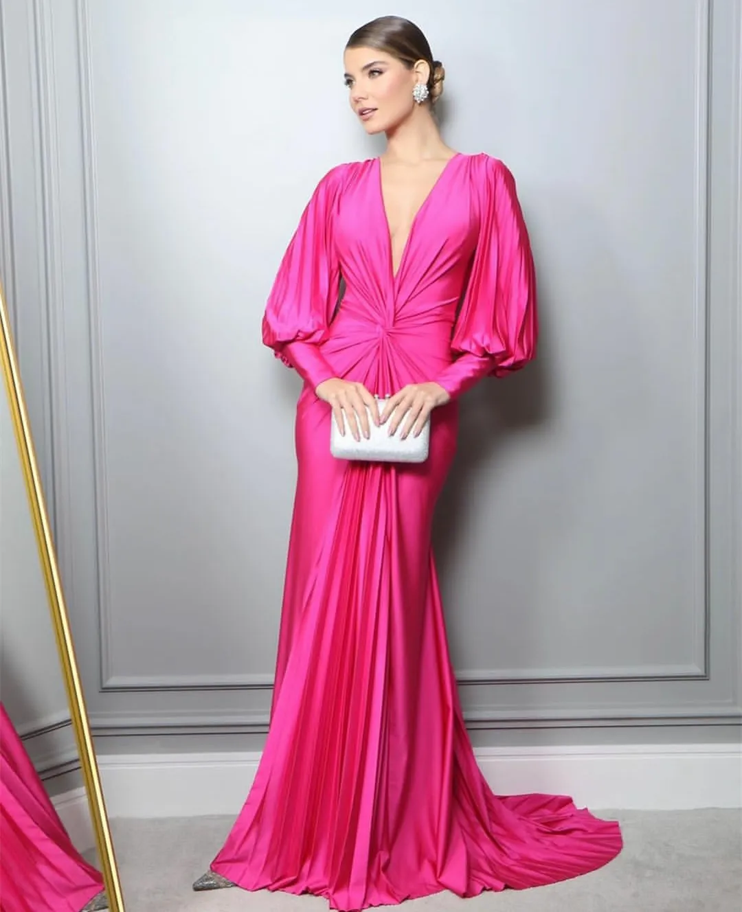 Retro Brazilian Long Satin V Neck Evening Dresses... From Dyy_dress88,  $99.01 | DHgate.Com